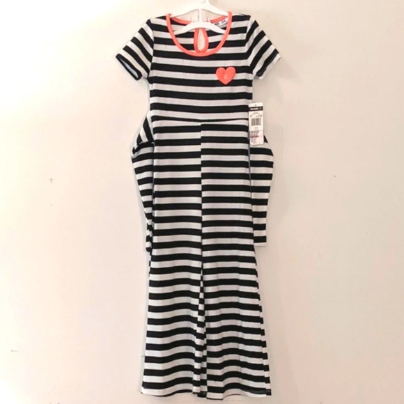 Girl's Striped Knit Jumpsuits - Picture 1 of 8